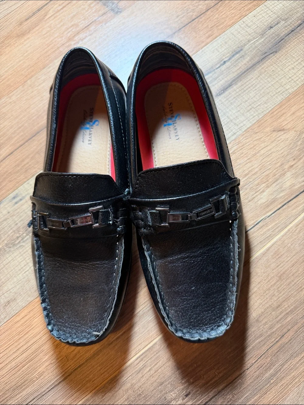 Boy’s Black Leather Driving Loafers - Steve Harvey Celebrity Edition Brand